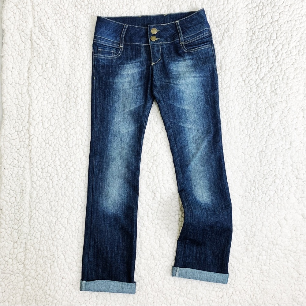Wide Loop Double Button Jeans